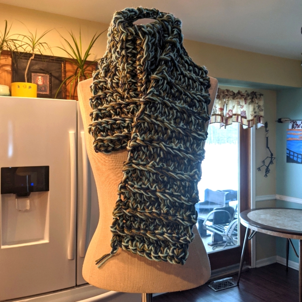 Grandmacore Grandpacore Crochet Scarf handmade one of a kindness